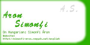 aron simonfi business card